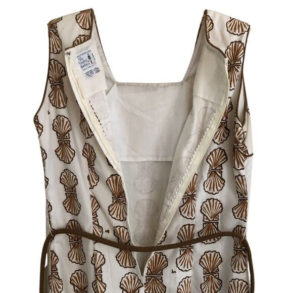 Vested Gentress Shift Dress Womens M 12 Sleeveless VTG Hand Screened Shell Print - Picture 9 of 15